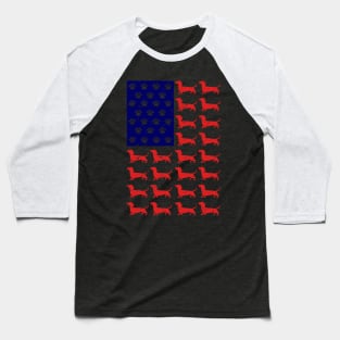 Dachshund American Flag 4th Of July Baseball T-Shirt